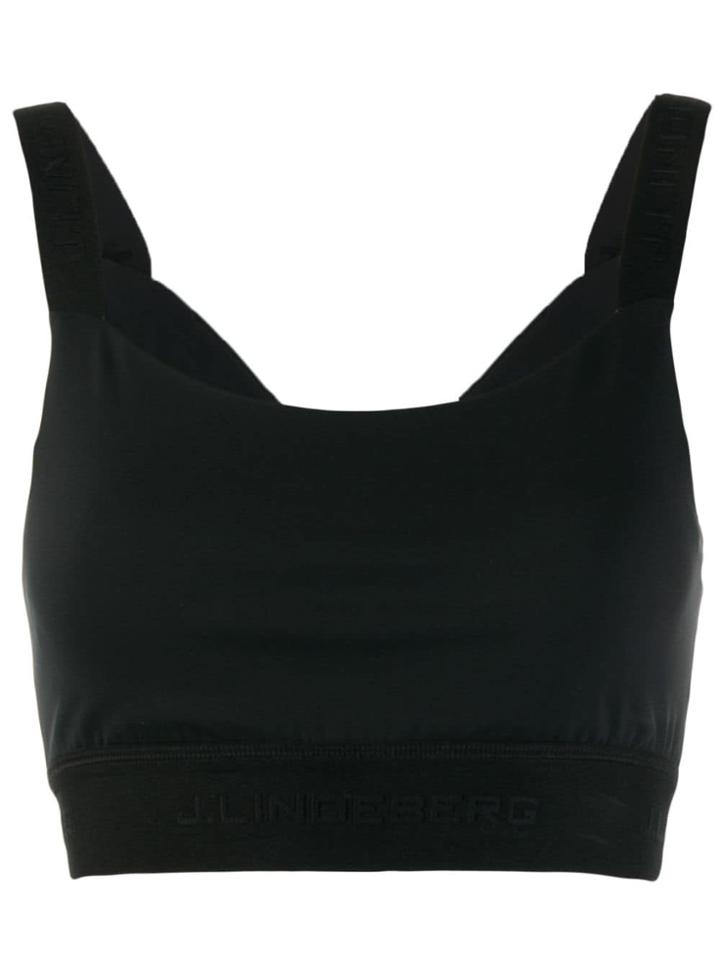 J.lindeberg Cropped Compression Sports Top - Black