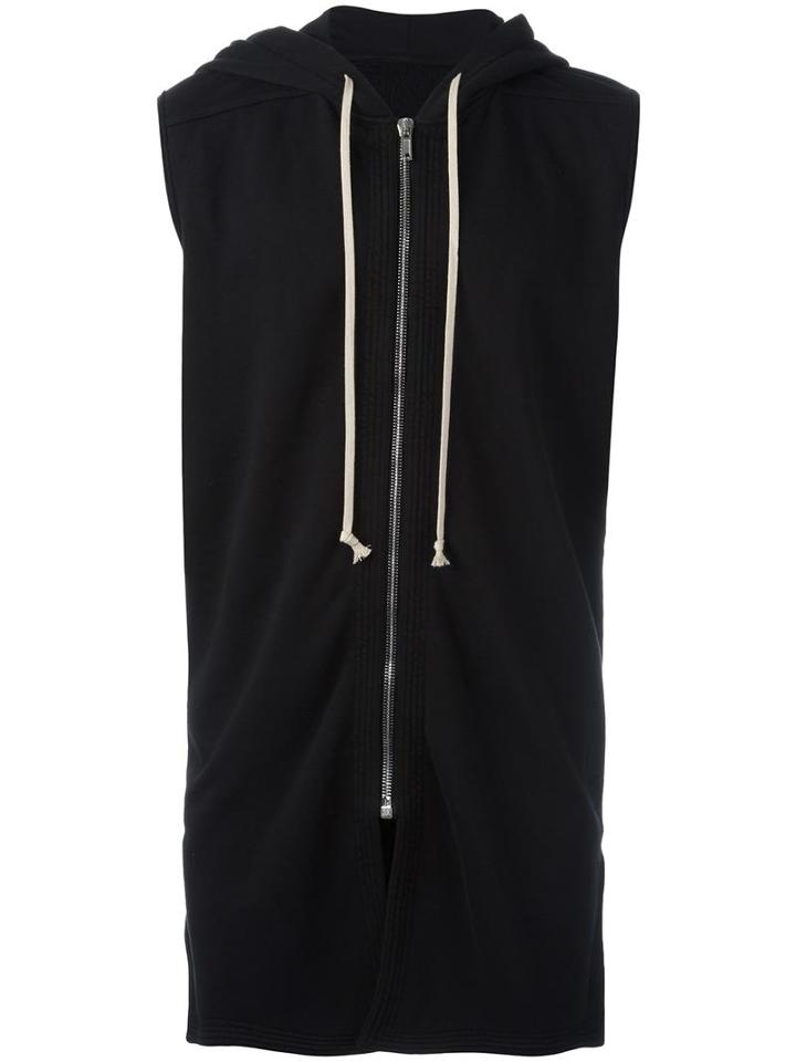Rick Owens Drkshdw 'moody' Sleeveless Hoodie, Men's, Size: Large, Black, Cotton