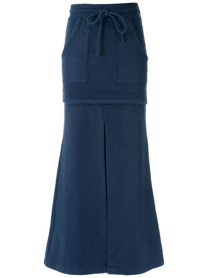 Lilly Sarti - Tie-up Skirt - Women - Cotton/polyester - 42, Blue, Cotton/polyester