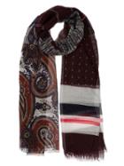 Pierre-louis Mascia Printed Scarf, Adult Unisex, Red, Silk/cotton