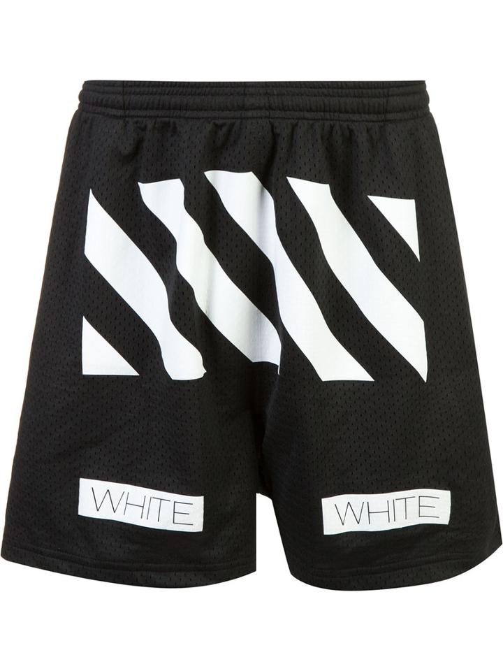 Off-white - Auction House Perforated Track Shorts - Men - Polyester - Xl, Black, Polyester