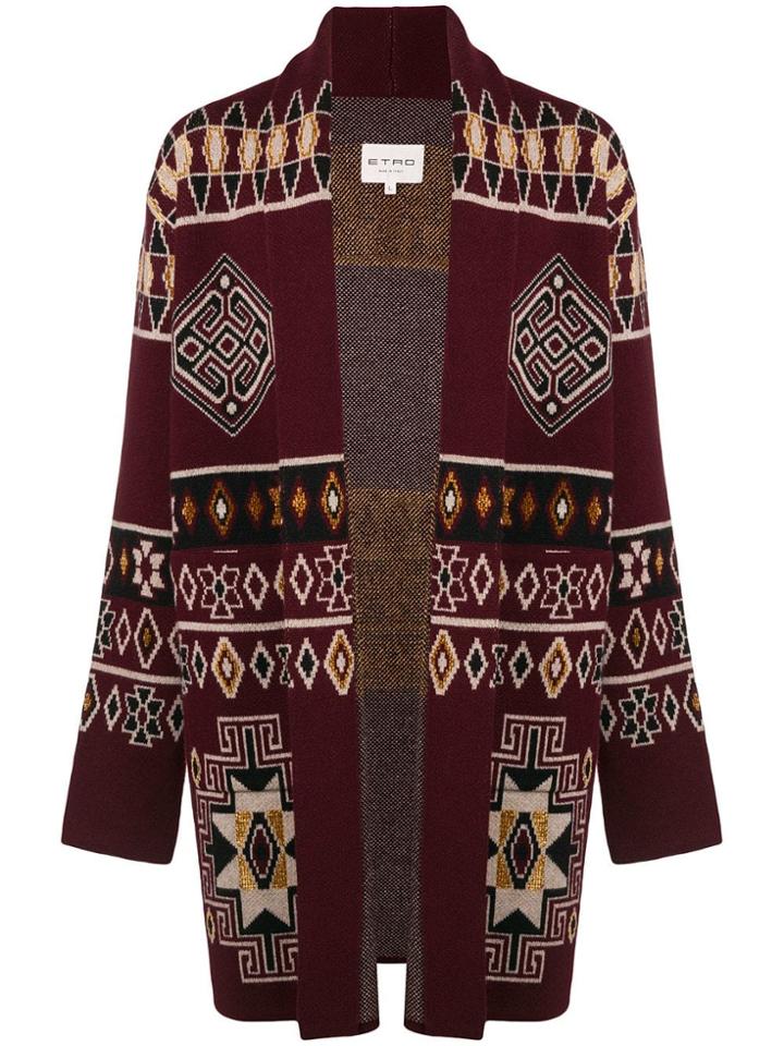 Etro Pattern Type Cardigan - Red
