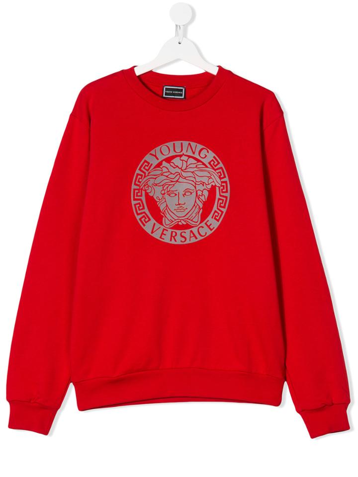 Young Versace Teen Medusa Print Sweatshirt - Red