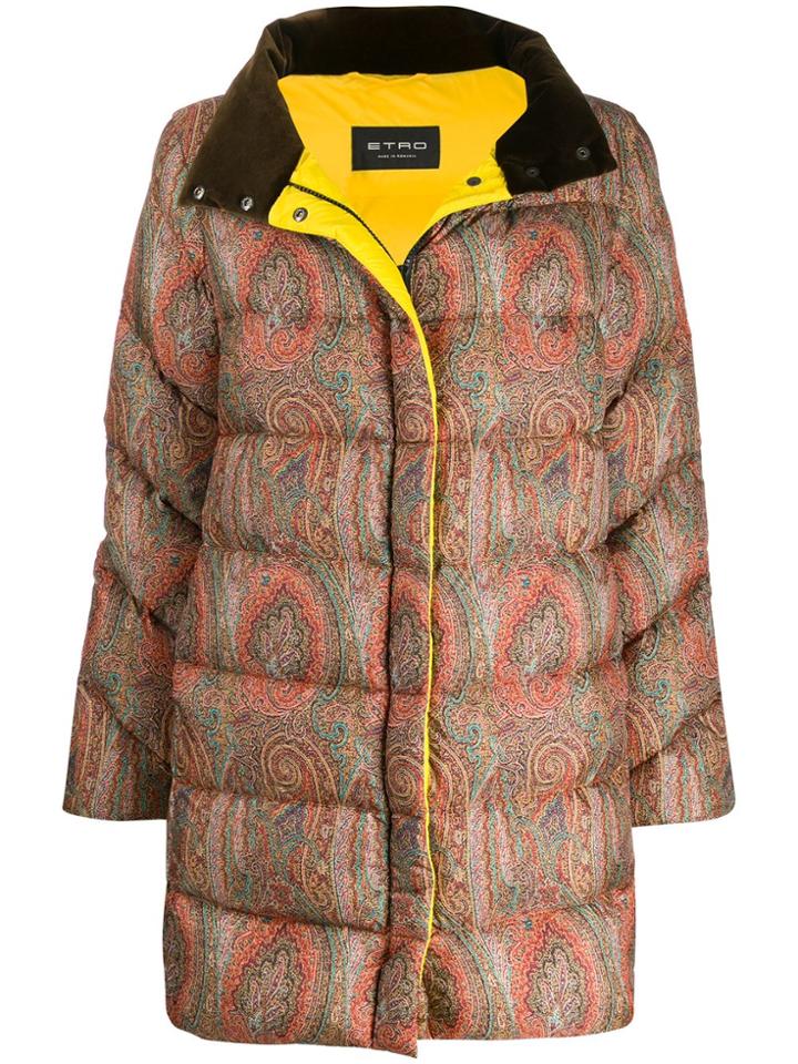 Etro Printed Padded Jacket - Brown