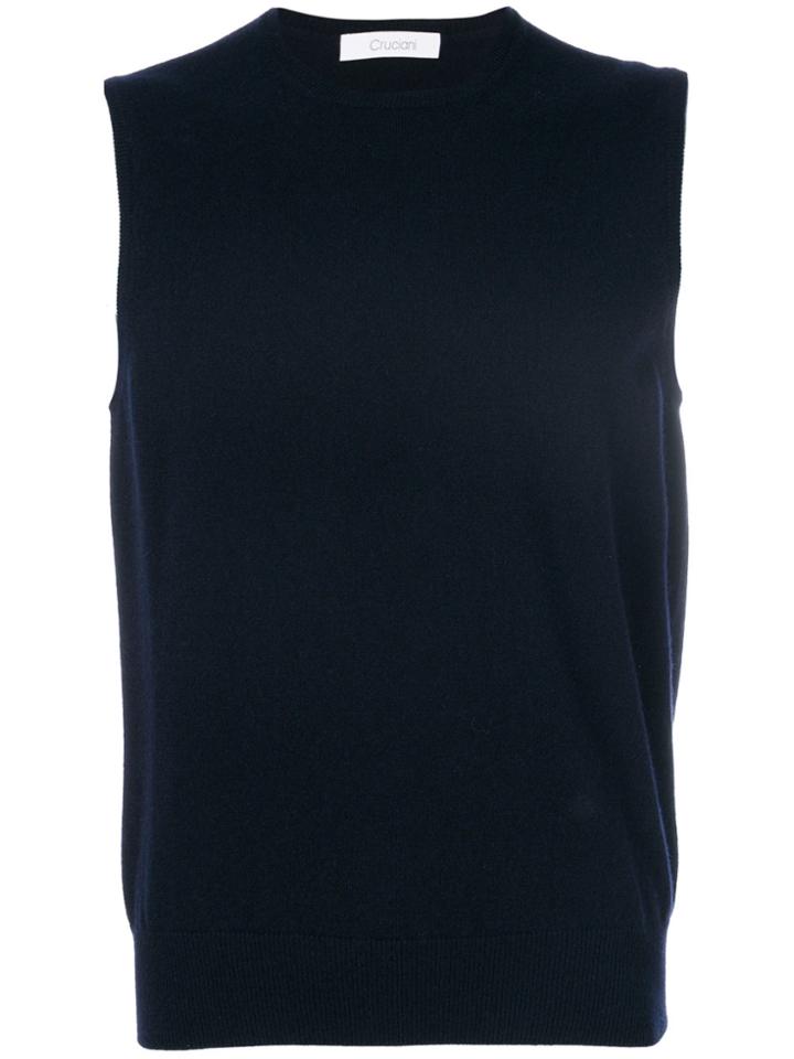 Cruciani Crew Neck Vest Pullover - Blue