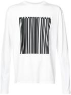 T By Alexander Wang Barcode Graphic Long-sleeved Top - White