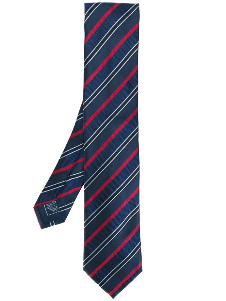 Brioni Striped Tie - Blue