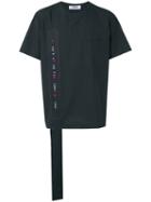 Msgm Slogan Patch T-shirt, Men's, Size: 48, Black, Polyester/viscose