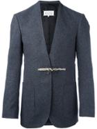 Maison Margiela Toggle Fastening Blazer, Men's, Size: 52, Grey, Wool/polyamide/other Fibers/cotton