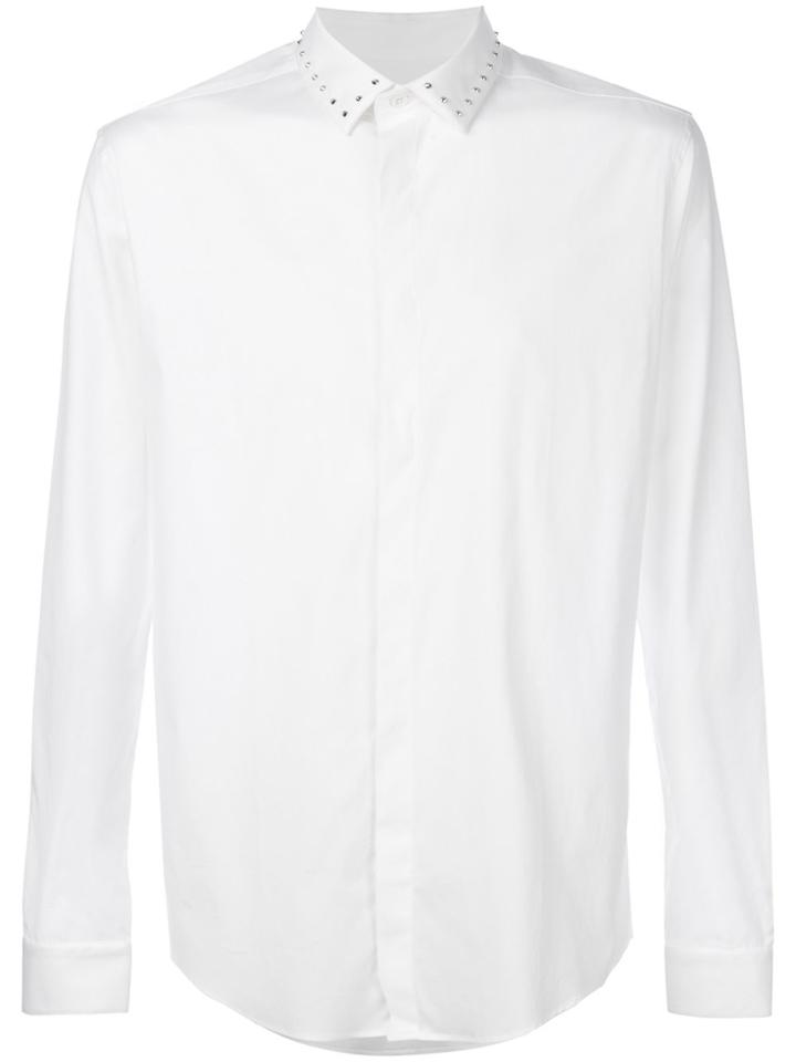 Les Hommes Studded Collar Shirt - White