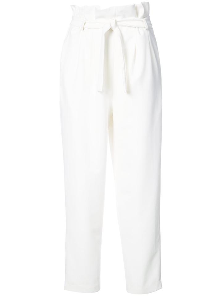 Josie Natori Paperbag Waist Trousers - White