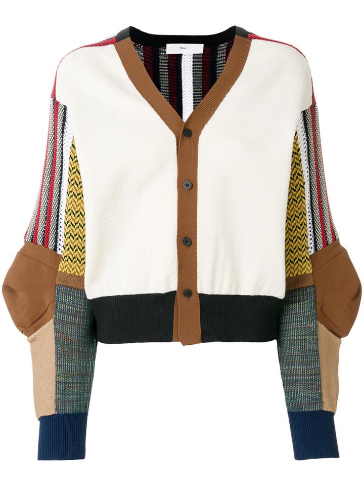 Toga Pulla Patchwork Knitted Cardigan - Nude & Neutrals