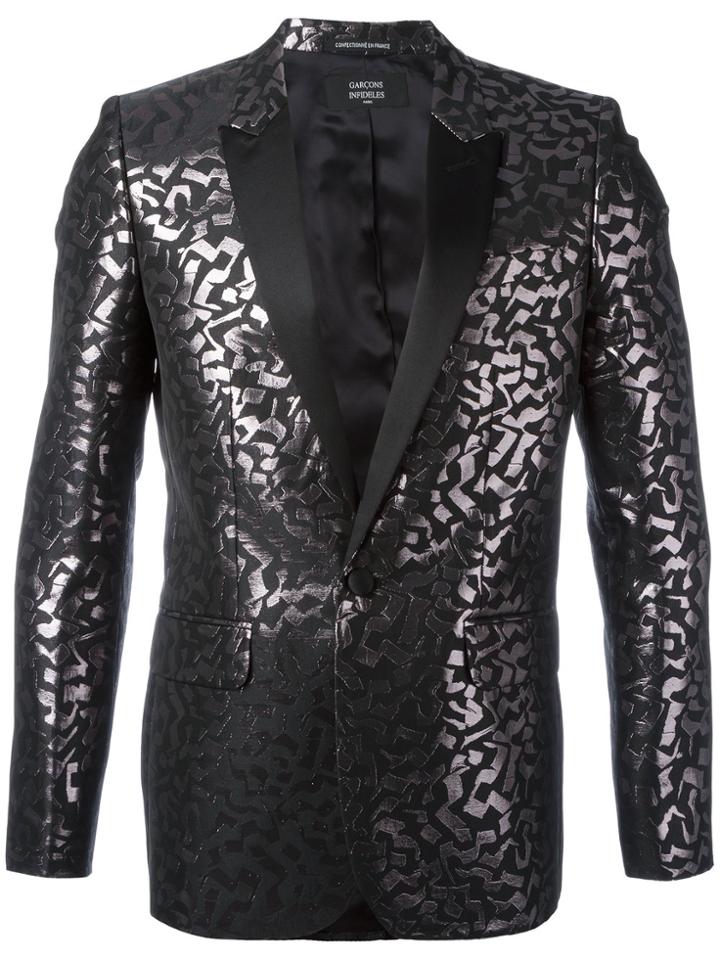 Garcons Infideles Damask Metallic Blazer - Black