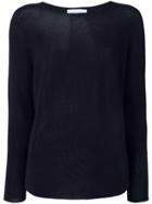 Christian Wijnants Scoop Neck Longsleeved Engineered Knit Top - Blue