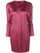 Pleats Please By Issey Miyake Micro Pleated Coat - Red