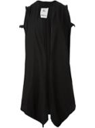 Lost & Found Ria Dunn Hooded Sleeveless Cardigan Coat, Women's, Size: Xs, Black, Cotton