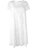 Mantu - Floral Pattern Shift Dress - Women - Cotton - 46, White, Cotton