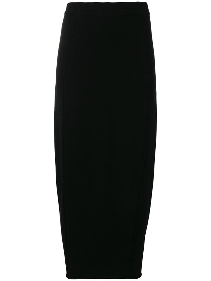 Isabel Benenato Long Fitted Skirt - Black