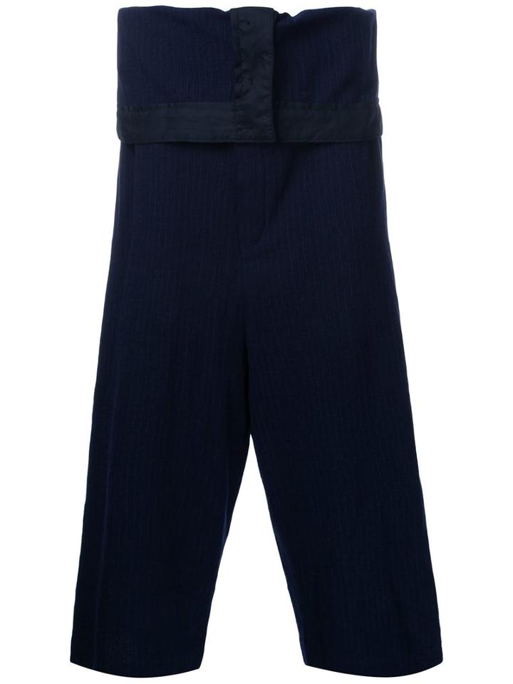 Maison Mihara Yasuhiro Drop-crotch Pinstripe Trousers, Men's, Size: 48, Blue, Wool