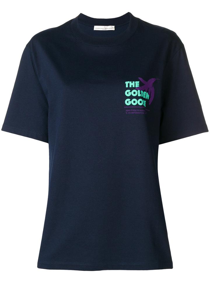 Golden Goose Deluxe Brand Logo Print T-shirt - Blue