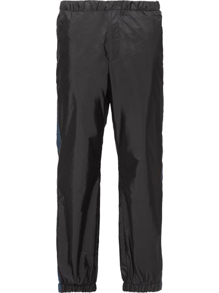 Prada Contrast Side-striped Track Pants - Black