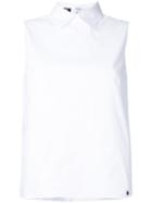 Jil Sander Navy Classic Collar Tank Top, Women's, Size: 36, White, Cotton/spandex/elastane