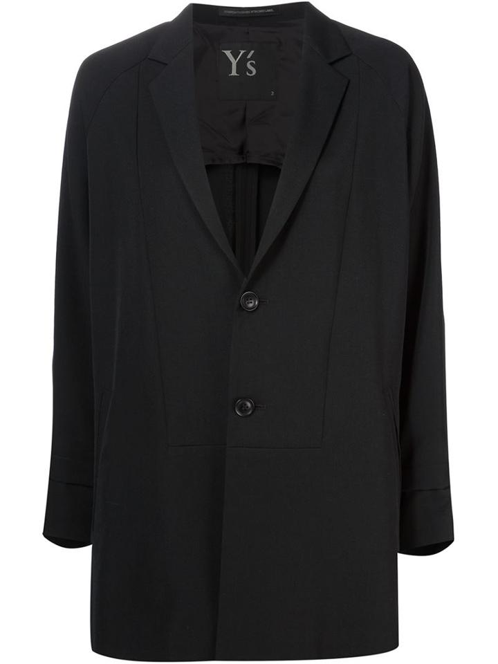 Y's Long Length Blazer, Women's, Size: 2, Black, Wool