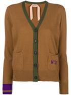 No21 V-neck Button Cardigan - Brown