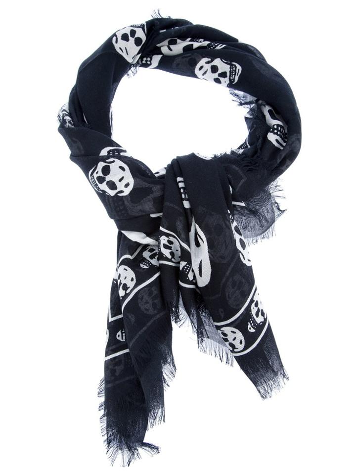 Alexander Mcqueen Skull Scarf - Black