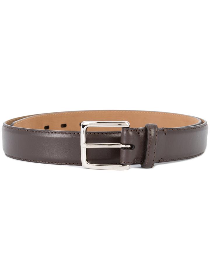 Simeone Napoli Square Buckle Belt, Men's, Size: 110, Black, Leather