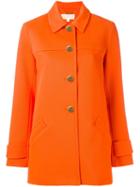 Michael Michael Kors Metallic Button Coat, Women's, Size: Medium, Yellow/orange, Polyester/spandex/elastane/viscose