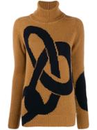 Victoria Beckham Cashmere Chain Intarsia Jumper - Brown