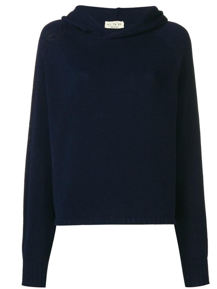 Ma'ry'ya Oversized Knitted Hoodie - Blue