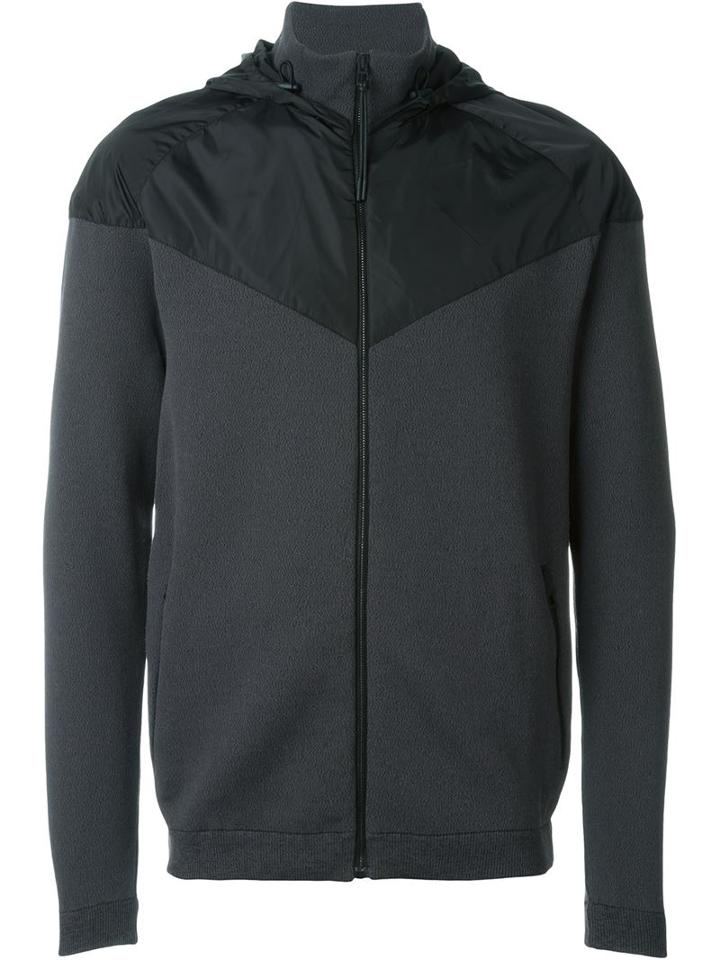 Nike Panelled Zip Jacket, Men's, Size: Large, Black, Acrylic/nylon/spandex/elastane/wool