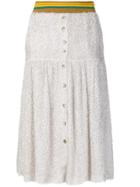 Maison Père Contrast Waistband Skirt - White