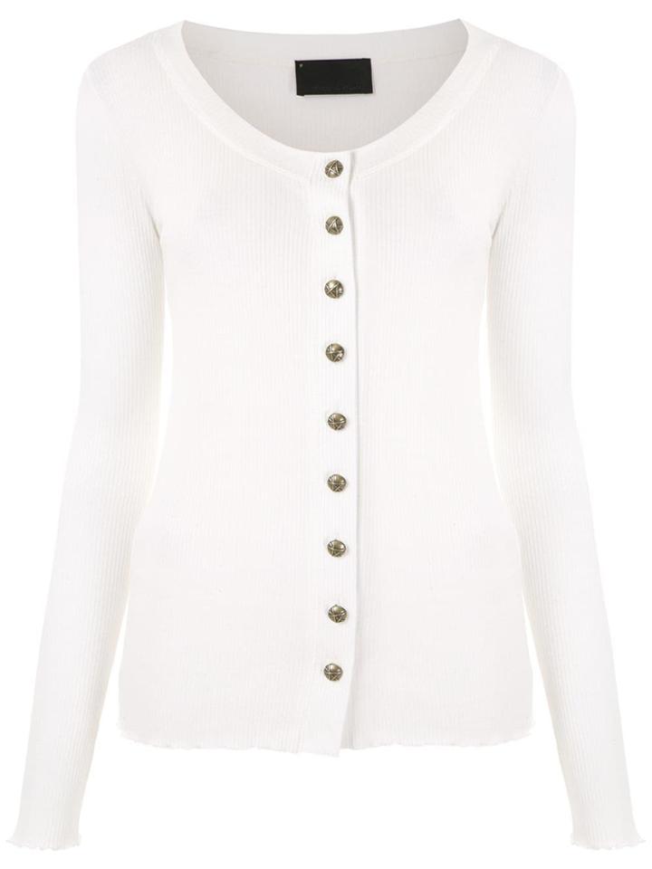 Andrea Bogosian Knit Ribbed Cardigan - White