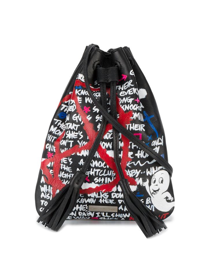 Elisabeth Weinstock Small Glastonbury Painted Shoulder Bag - Black