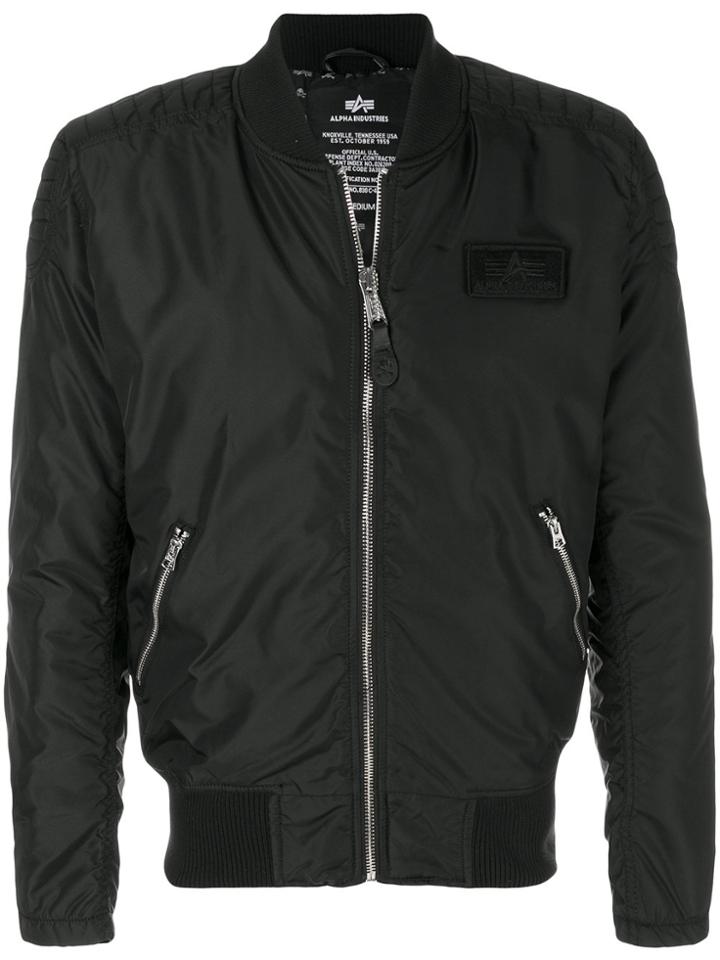 Alpha Industries Logo Bomber Jacket - Black