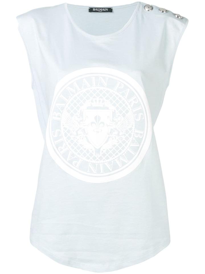 Balmain Balmain Medallion Print Tank Top - Blue