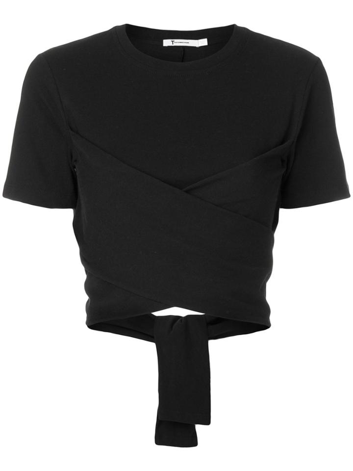 T By Alexander Wang Tie-back T-shirt - Black