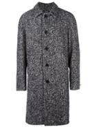 Msgm Single-breasted Coat, Men's, Size: 50, Black, Silk/cotton/polyamide/virgin Wool
