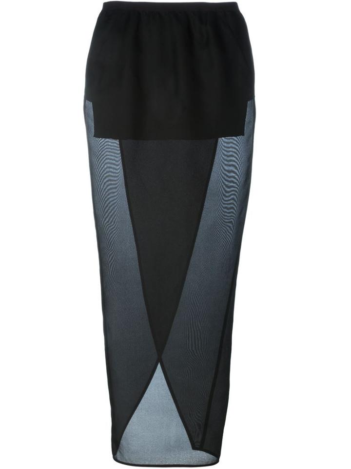 Rick Owens Organza Wrap Skirt, Women's, Size: 40, Black, Silk/cupro