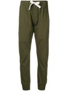 Bassike French Terry Cuffed Trousers, Women's, Size: 6, Green, Cotton