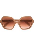 Prada Eyewear Hexagonal Frame Sunglasses, Pink/purple, Acetate