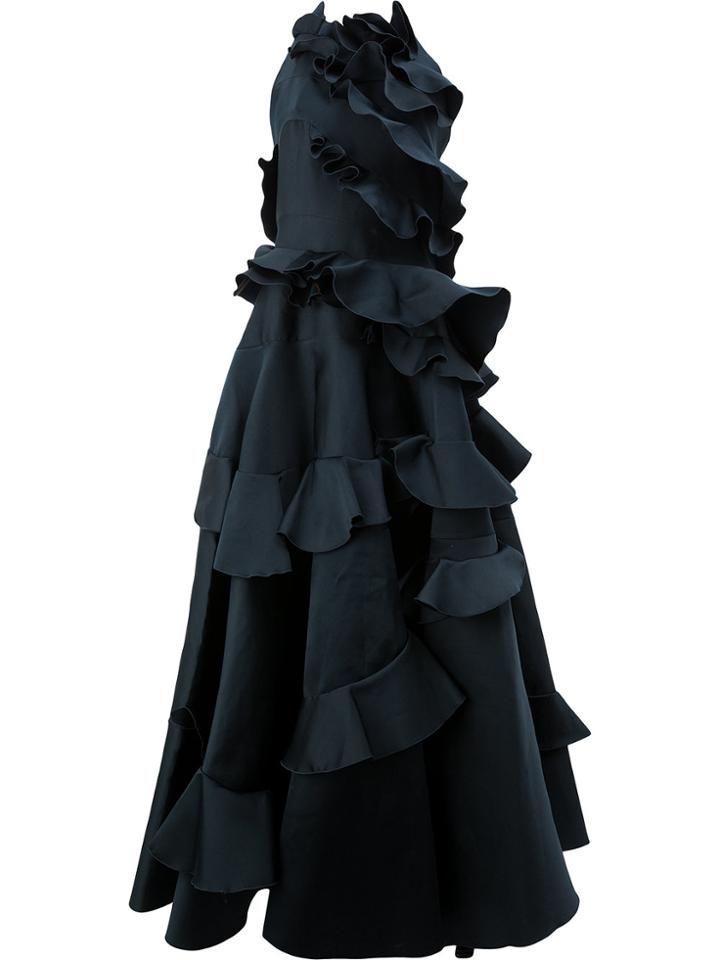 Maison Rabih Kayrouz Ruffle Trim Gown - Blue