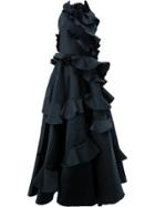 Maison Rabih Kayrouz Ruffle Trim Gown - Blue