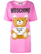Moschino Toy Bear Print T-shirt Dress - Pink & Purple