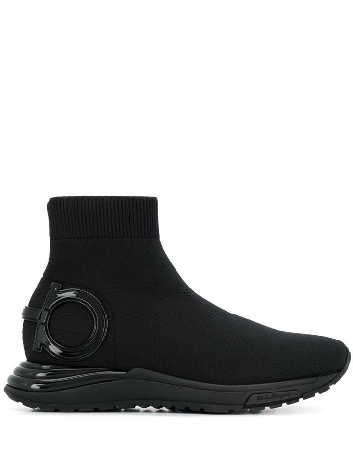 Salvatore Ferragamo Gardena Sock Sneakers - Black