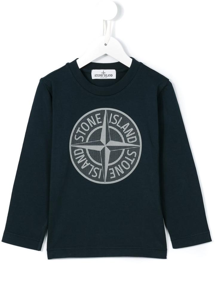 Stone Island Kids Logo Print Sweatshirt, Boy's, Size: 8 Yrs, Blue