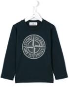 Stone Island Kids Logo Print Sweatshirt, Boy's, Size: 8 Yrs, Blue